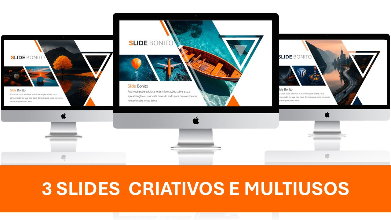 Powerpoint: Template Criativo – 3 Slides Multiuso com Design Geométrico e Visual Impactante