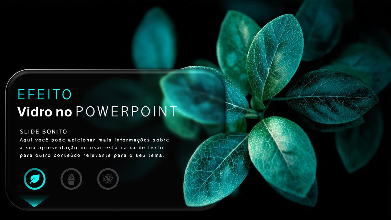 Powerpoint: Template com Efeito Vidro – 3 Slides Modernos e Multiuso para Apresentações Sofisticadas