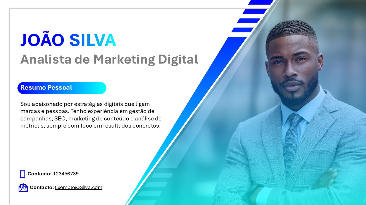 Template Moderno para PowerPoint – 3 Slides de Apresentação Pessoal Modernos e Multiuso