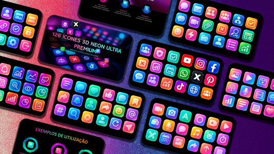 126 Ícones PNG Premium - Pack Versátil para Design Gráfico e Apresentações