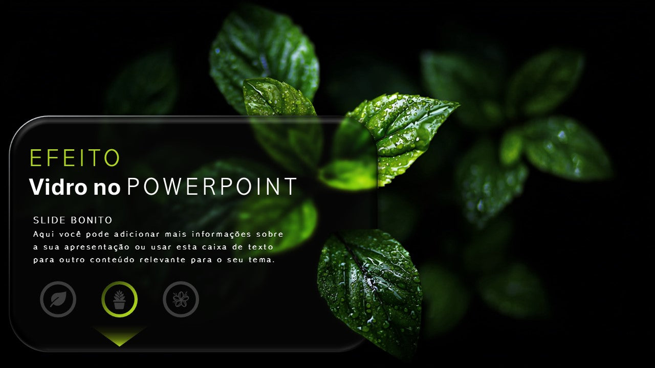 Powerpoint: Template com Efeito Vidro – 3 Slides Modernos e Multiuso para Apresentações Sofisticadas