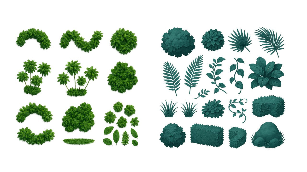 Vegetação em PNG - Pack Gratuito de Plantas e Árvores