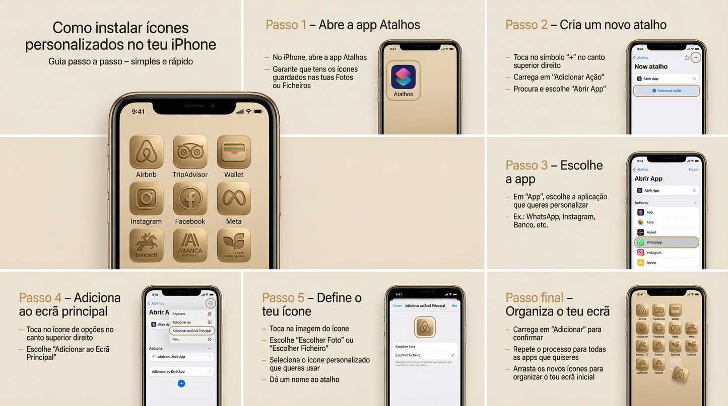 270 Ícones Premium iOS Android + Wallpapers | Pack Completo