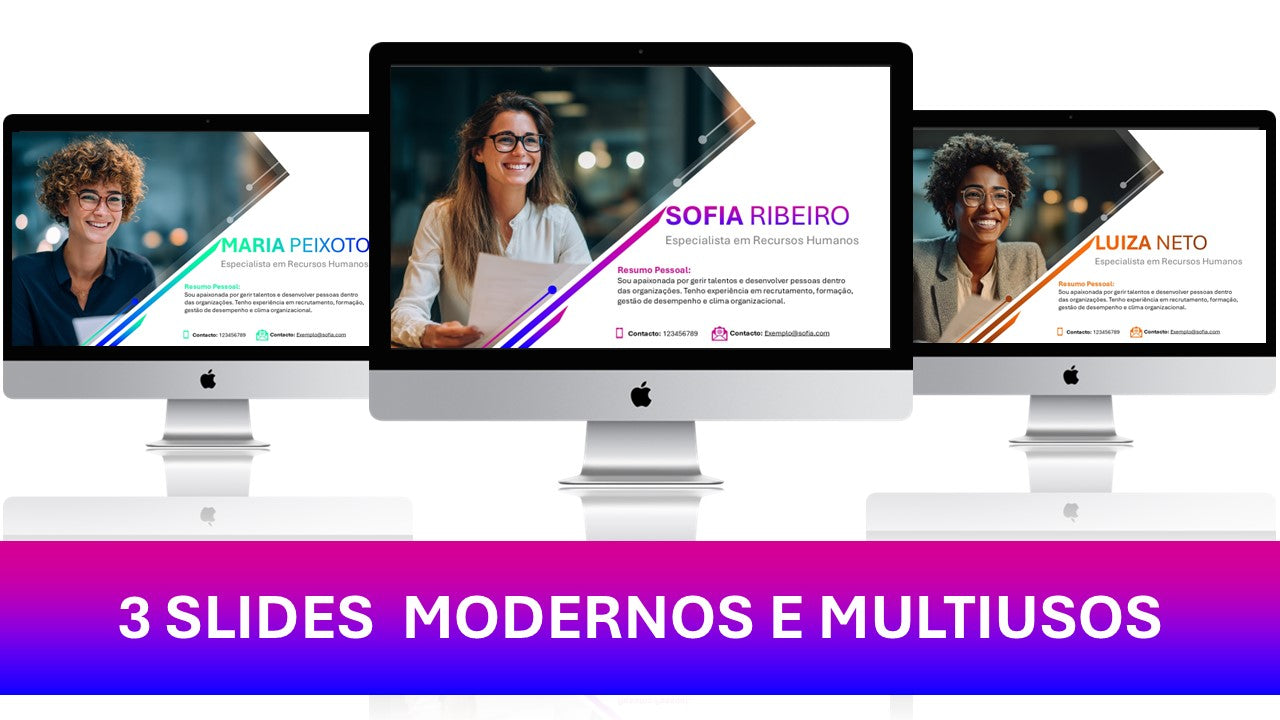 Powerpoint: Template para Apresentação Pessoal – 3 Slides Modernos e Profissionais para Perfis de Alto Impacto
