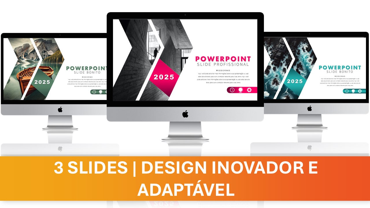 Template PowerPoint Elegante – 3 Slides Bonitos e Profissionais para Apresentações de Alto Nível