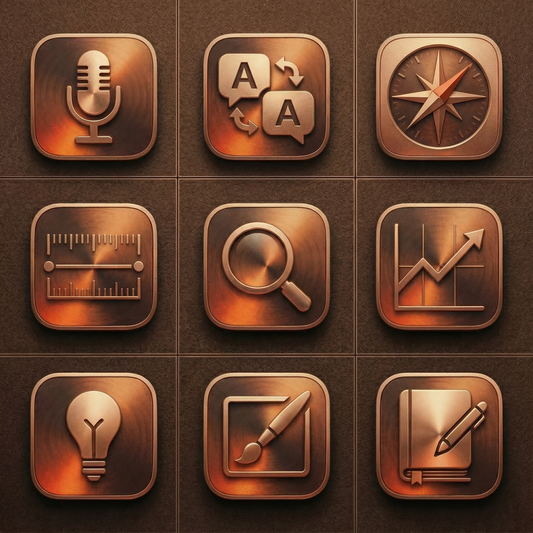 Pack de Ícones Cobre - 180 Ícones Premium + 40 Wallpapers