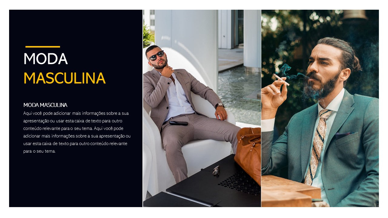 O LEGADO. MODA MASCULINA - TEMPLATE MULTIUSO PARA POWERPOINT