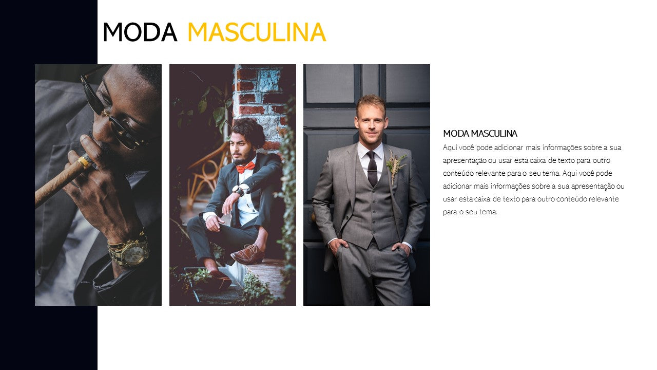 O LEGADO. MODA MASCULINA - TEMPLATE MULTIUSO PARA POWERPOINT