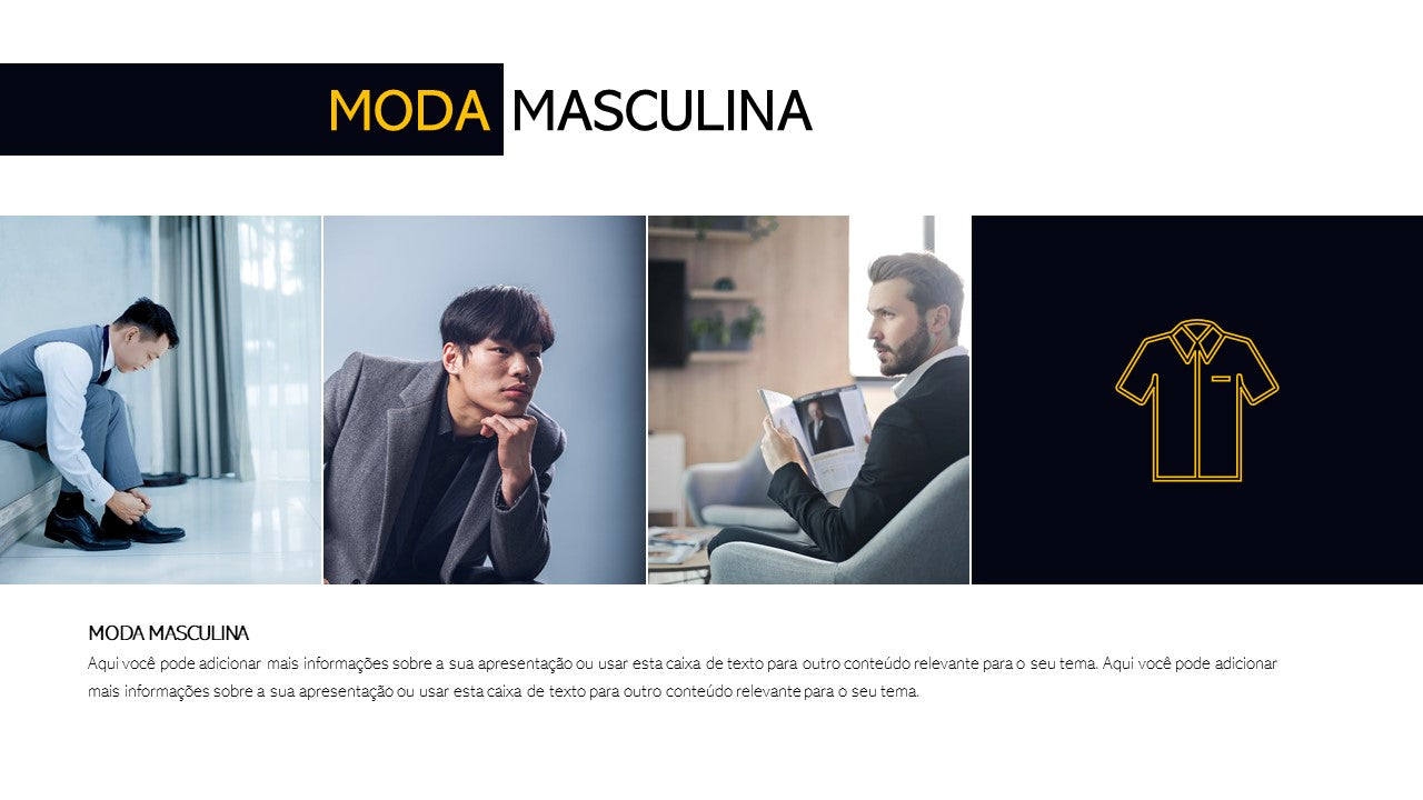 O LEGADO. MODA MASCULINA - TEMPLATE MULTIUSO PARA POWERPOINT