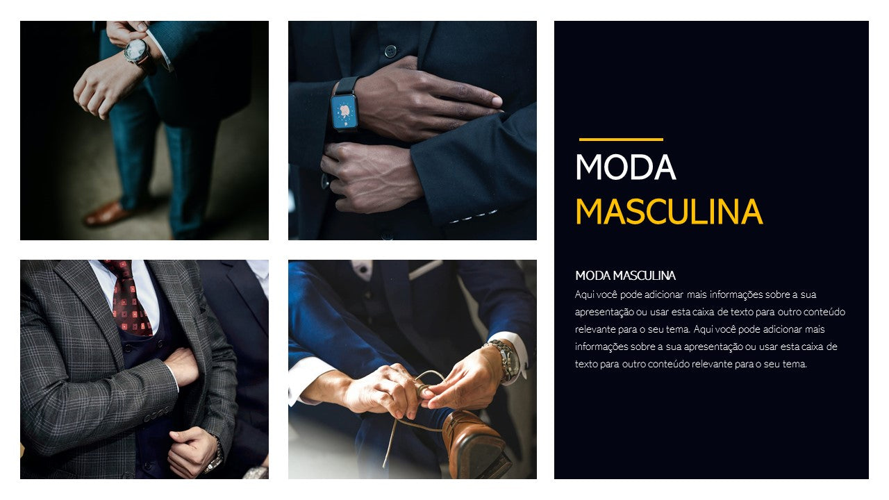 O LEGADO. MODA MASCULINA - TEMPLATE MULTIUSO PARA POWERPOINT