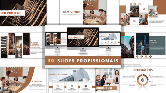 Template PowerPoint Projetos - 30 Slides Profissionais Multiusos