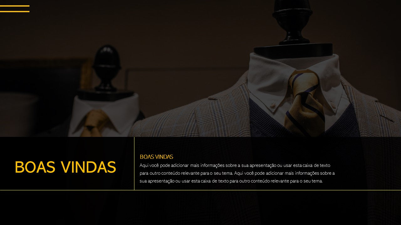 O LEGADO. MODA MASCULINA - TEMPLATE MULTIUSO PARA POWERPOINT