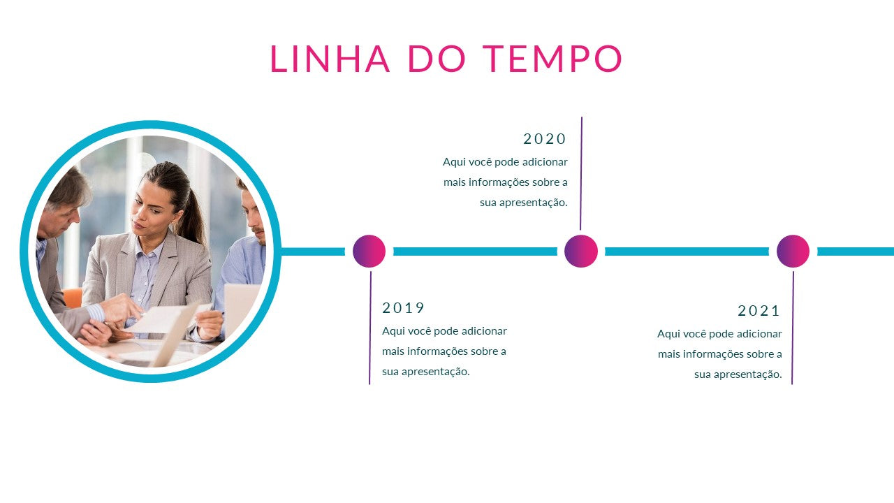 10 SLIDES COM LINHAS DO TEMPO DE IMAGENS
