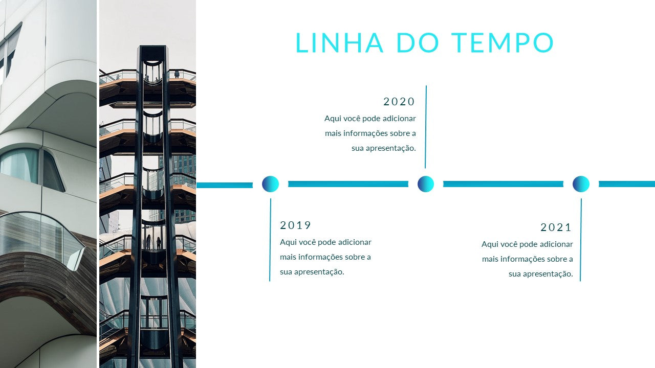10 SLIDES COM LINHAS DO TEMPO DE IMAGENS
