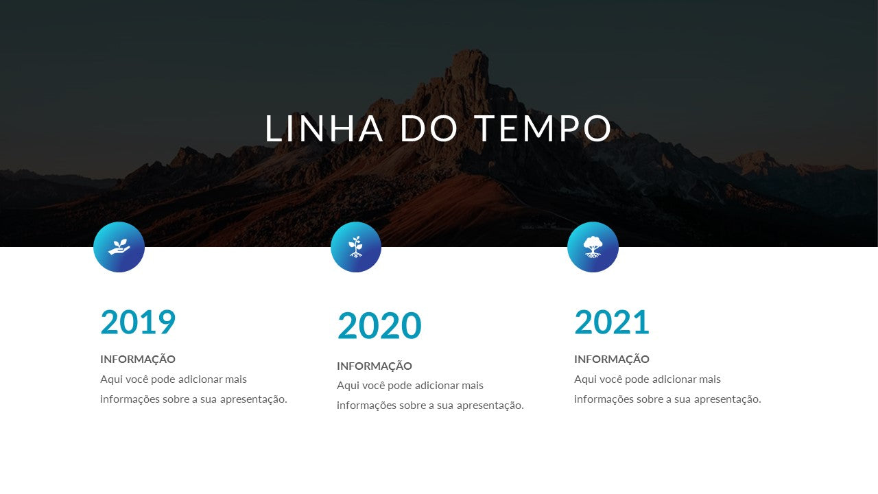 10 SLIDES COM LINHAS DO TEMPO DE IMAGENS