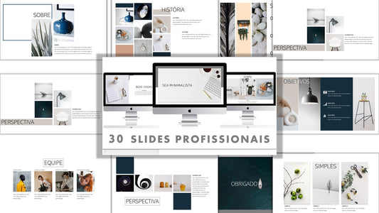 Template PowerPoint Minimalista - 30 Slides Modernos Limpos Multiusos