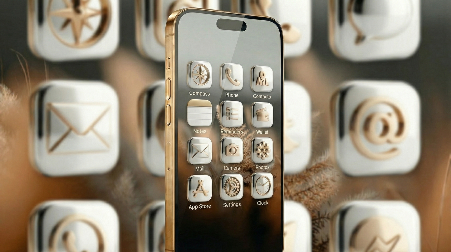 Pack Premium de Ícones iOS & Android + Wallpapers - 180 Ícones Personalizados