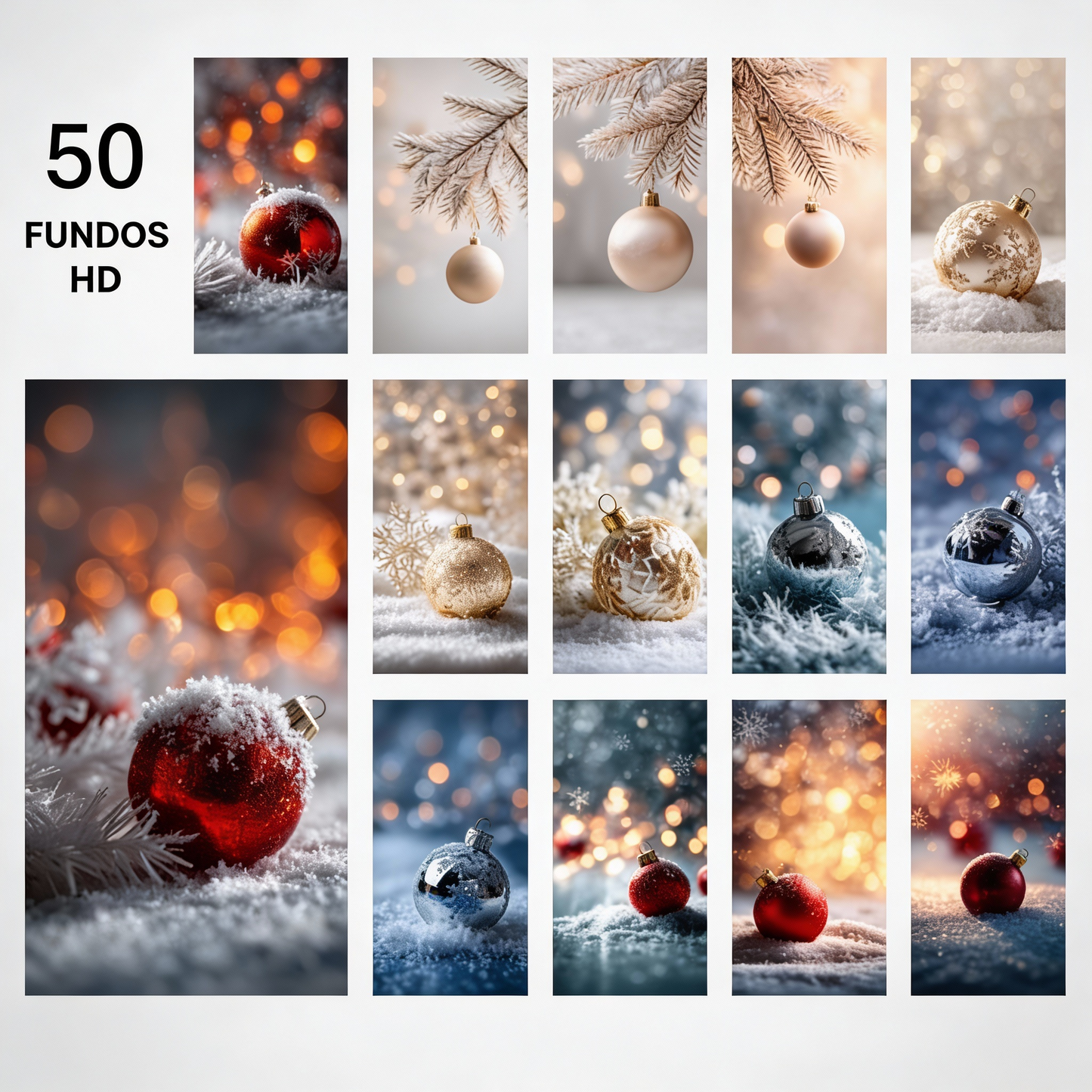 50 Wallpapers de Natal HD - Bolas Decorativas e Ornamentos Festivos