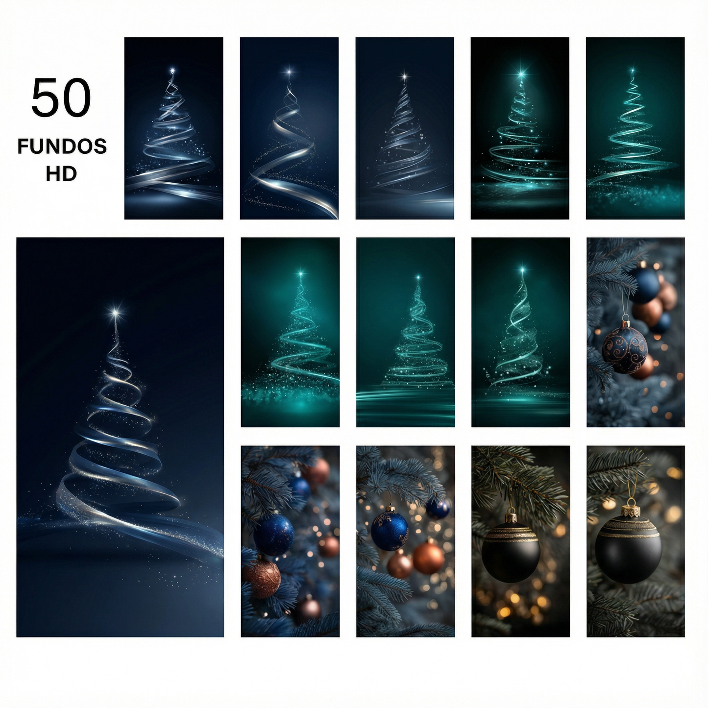 Magia Natalícia - 50 Wallpapers de Natal HD - Fundos Digitais Premium para Telemóvel