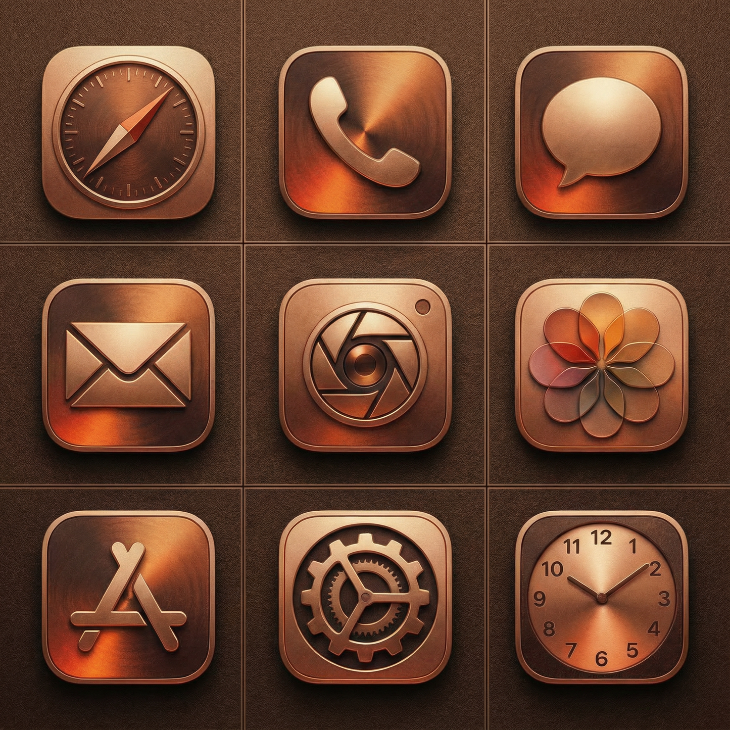 Pack de Ícones Cobre - 180 Ícones Premium + 40 Wallpapers