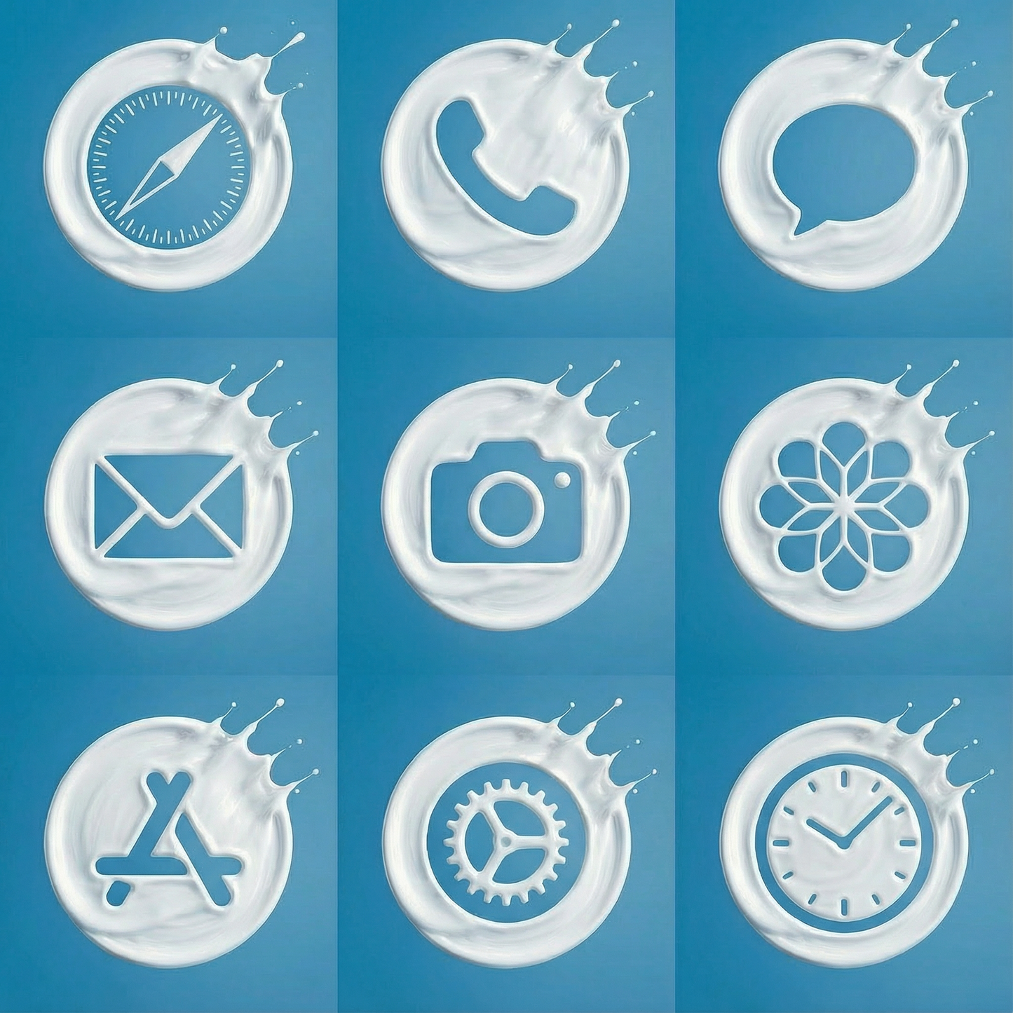 Pack Efeito 3D único com splash dinâmico. 180 Ícones Premium iOS & Android + 46 Wallpapers