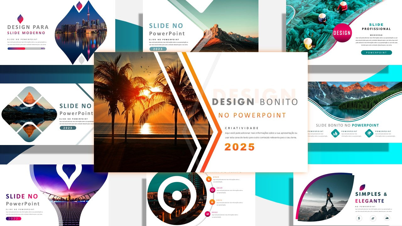 Pack de 30 Slides dos Tutoriais no Youtube - Templates PowerPoint Editáveis