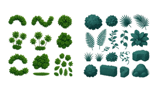 Vegetação em PNG - Pack Gratuito de Plantas e Árvores