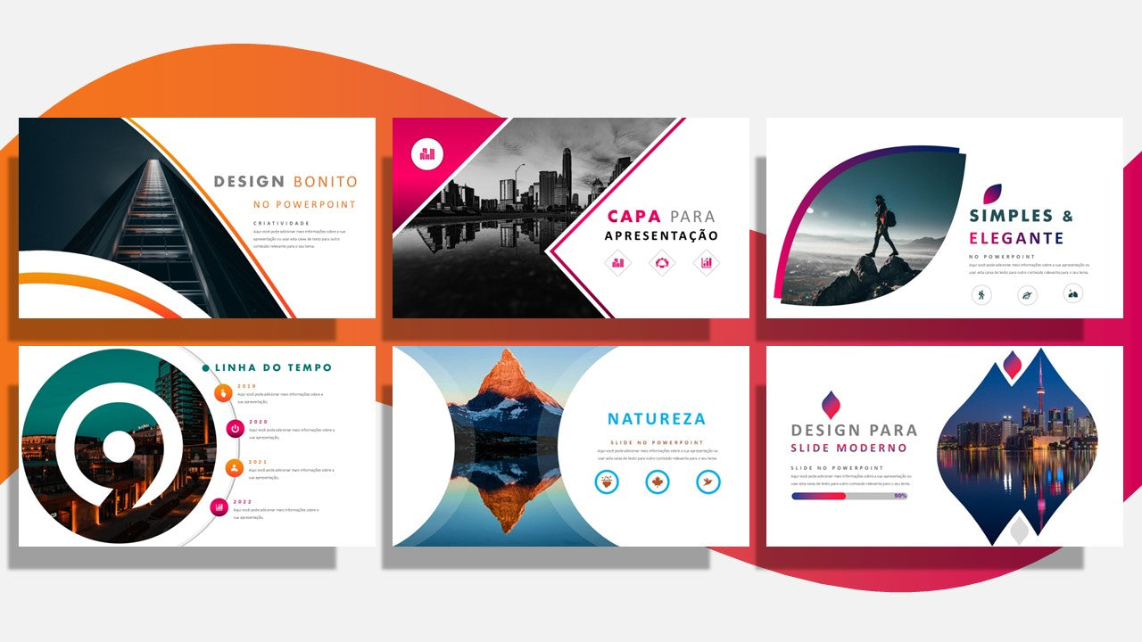 Pack de 30 Slides dos Tutoriais no Youtube - Templates PowerPoint Editáveis