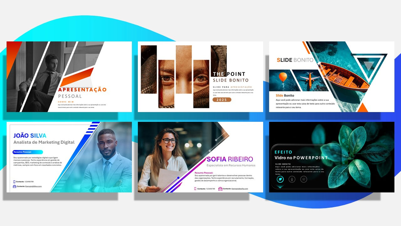 Pack de 30 Slides dos Tutoriais no Youtube - Templates PowerPoint Editáveis