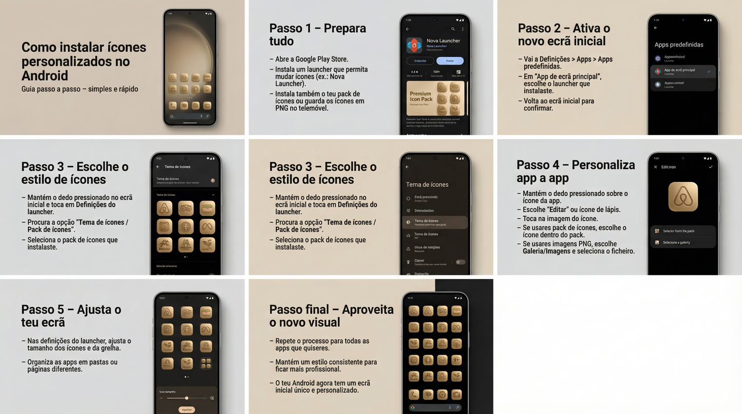 270 Ícones Premium iOS Android + Wallpapers  | Pack Completo