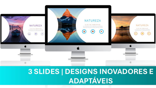 Template PowerPoint Natureza – 3 Slides Modernos e Elegantes para Apresentações Inspiradoras