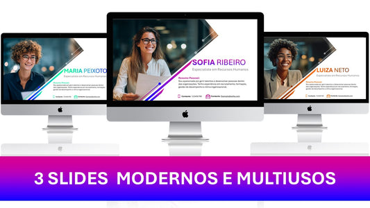 Powerpoint: Template para Apresentação Pessoal – 3 Slides Modernos e Profissionais para Perfis de Alto Impacto