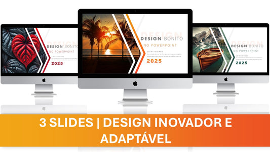 Template PowerPoint Único – 3 Slides Bonitos e Criativos para Apresentações Profissionais