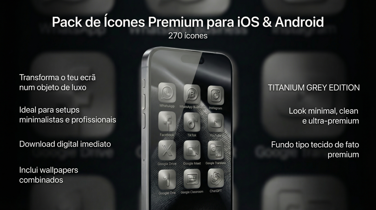 270 Ícones Premium iOS Android + Wallpapers  | Pack Completo