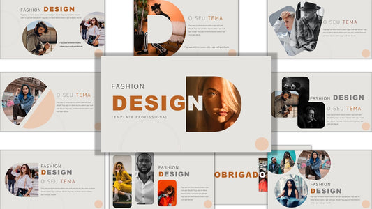 Template PowerPoint Fashion Design Grátis - 11 Slides Multiusos