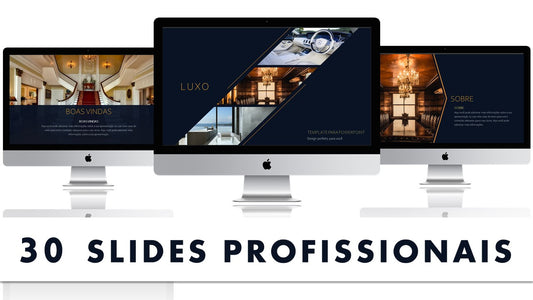 Template PowerPoint Luxo - 30 Slides Premium Sofisticados Multiusos