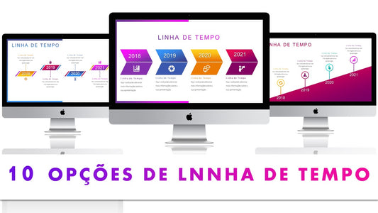 Template PowerPoint Linha do Tempo - 10 Opções Animadas Profissionais