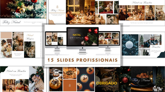 Template PowerPoint Natal em Família - 15 Slides Multiusos