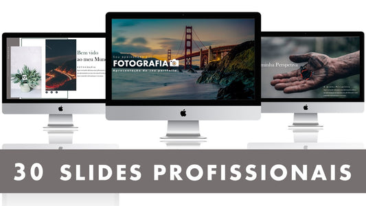Template PowerPoint Portfólio Fotografia - 30 Slides Profissionais Multiusos
