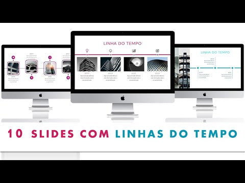 Template PowerPoint Linha do Tempo - 10 Slides Animados com Imagens
